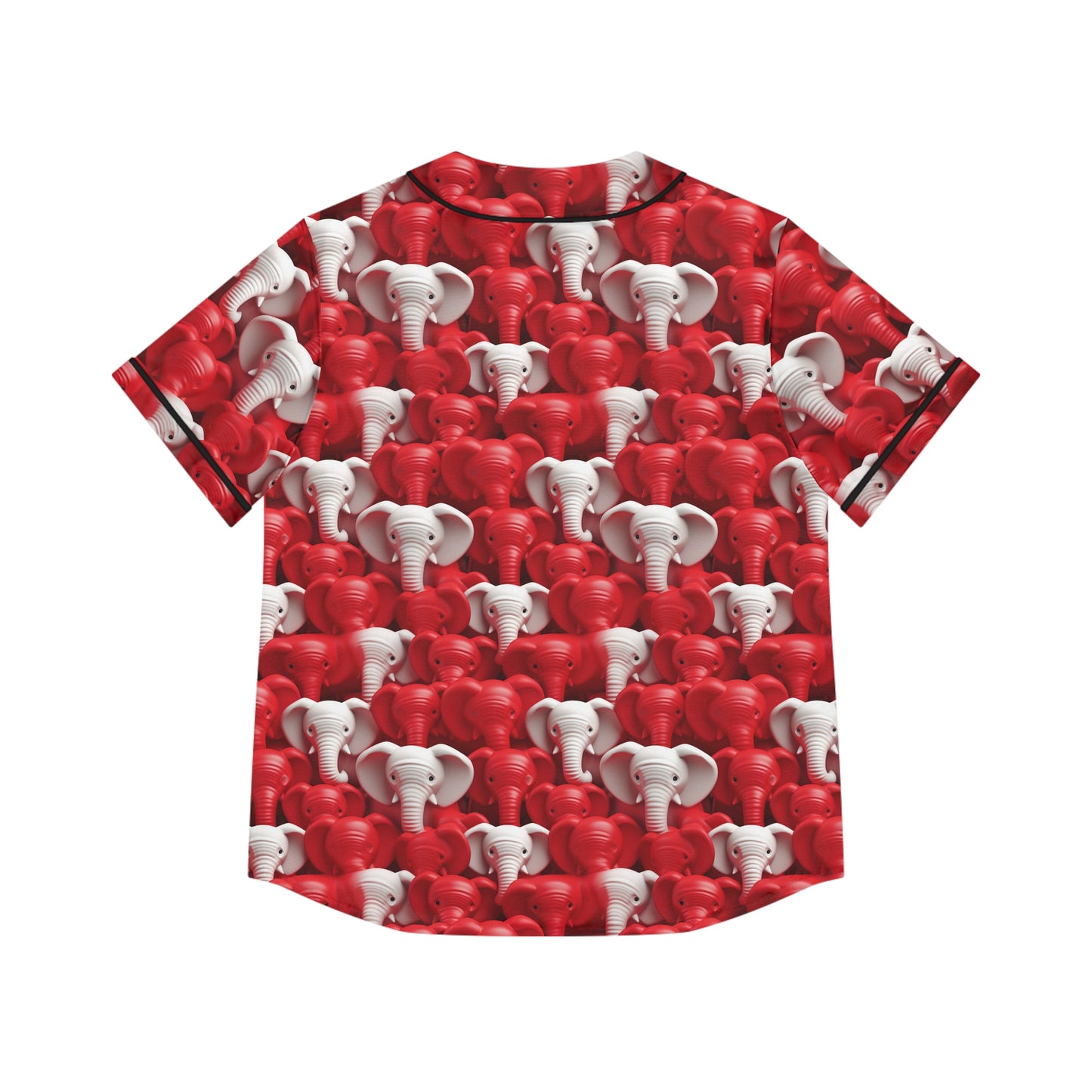 Red & White Elephants Women's Baseball Jersey