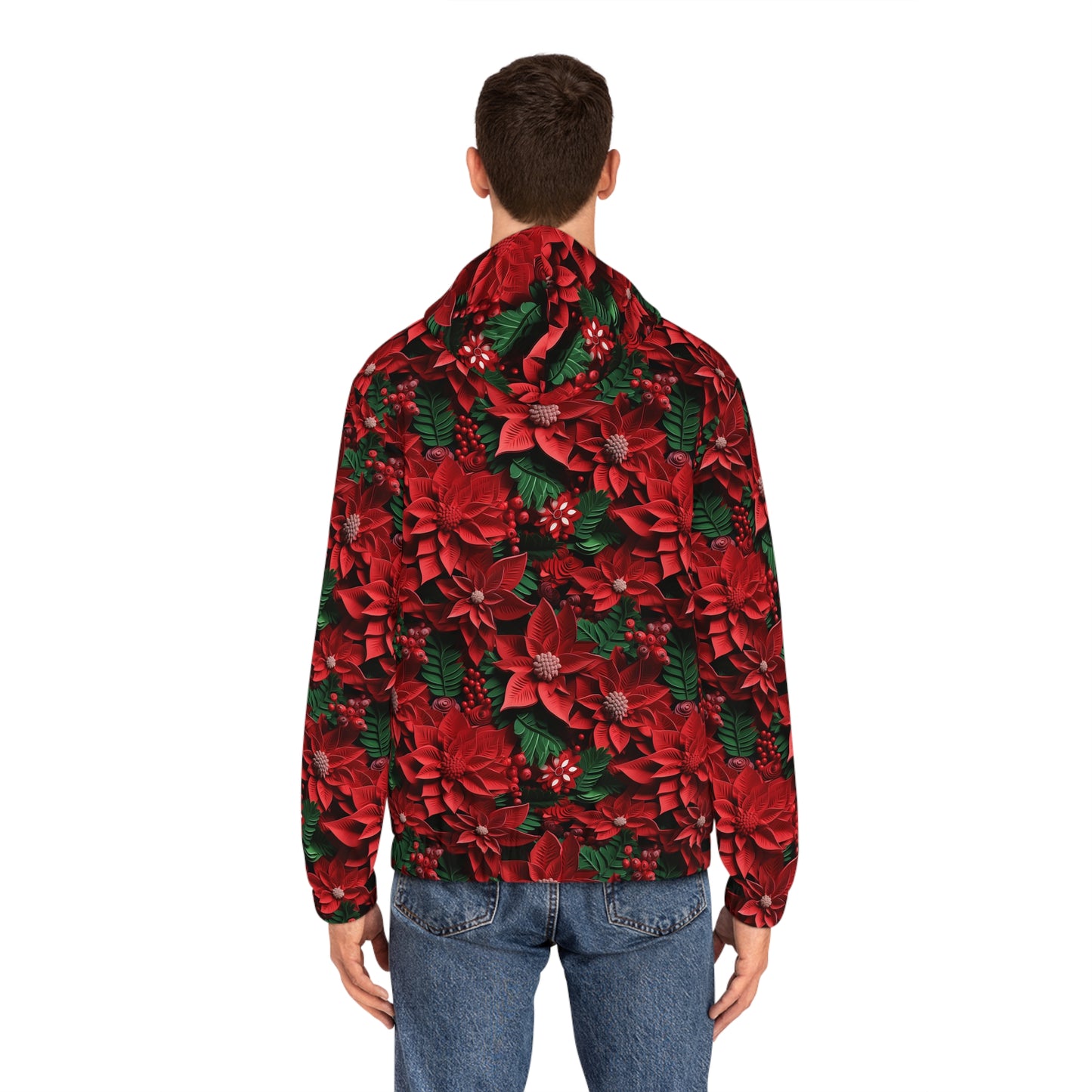 Christmas Leaves Men's Full-Zip Hoodie