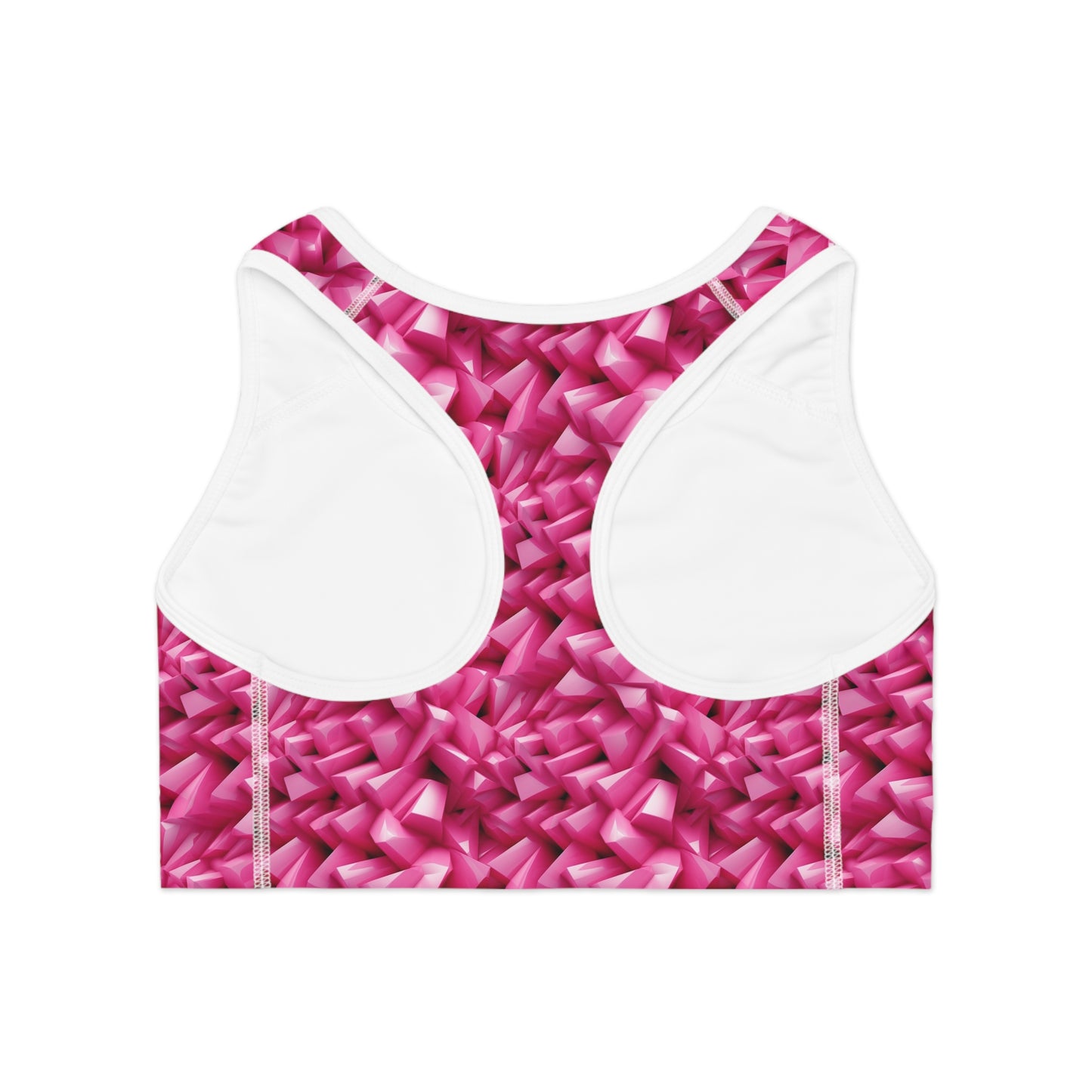 Geometric Pink Sports Bra