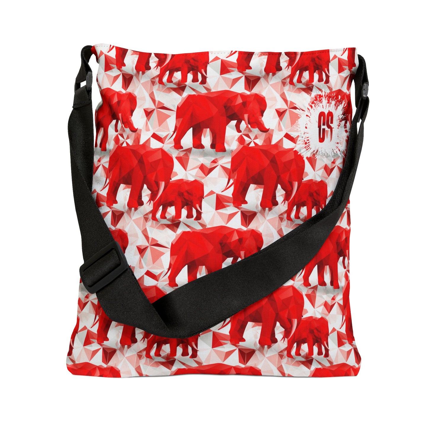 Elephants & Triangles Adjustable Tote Bag