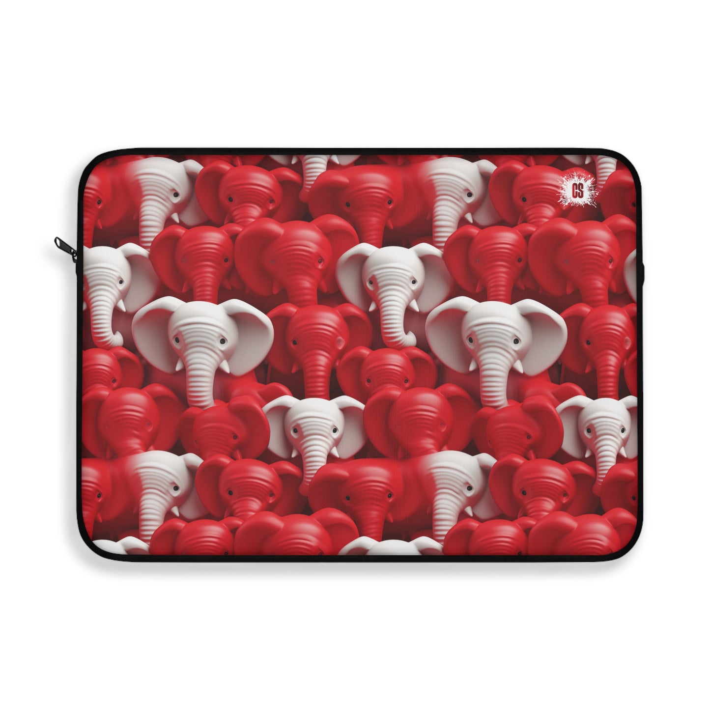 Red & White Elephants Laptop Sleeve