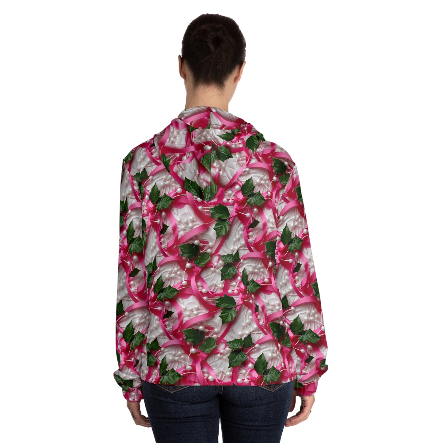 Pink Ribbons, Ivy & Pearls Women’s Full-Zip Hoodie