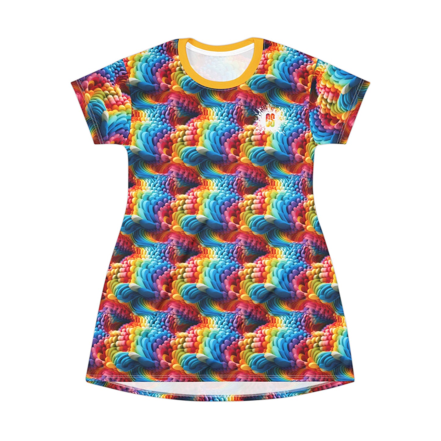 Colorful Foam Rainbow T-Shirt Dress