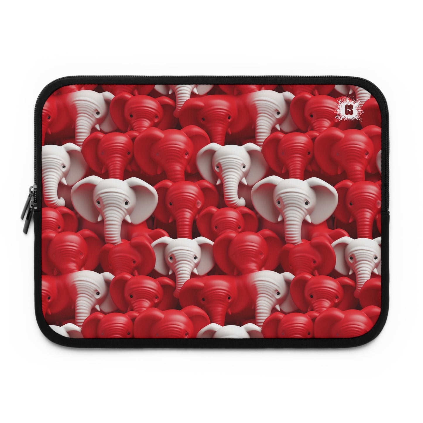 Red & White Elephants Laptop Sleeve