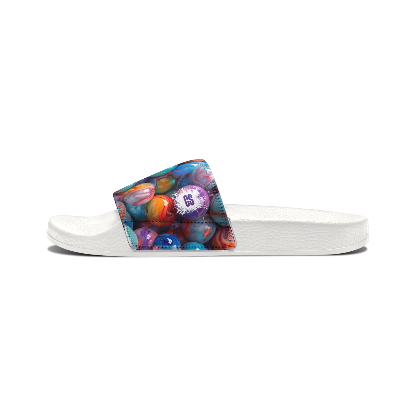 Glossy Colorful Marbles Youth Removable-Strap Sandals