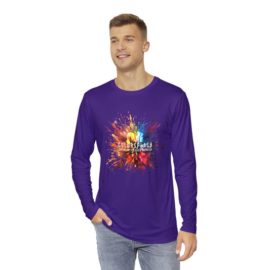 Vibrant Grape ColorSplash Long Sleeve Shirt - Vibrant Colorsplash Design for Artistic Souls