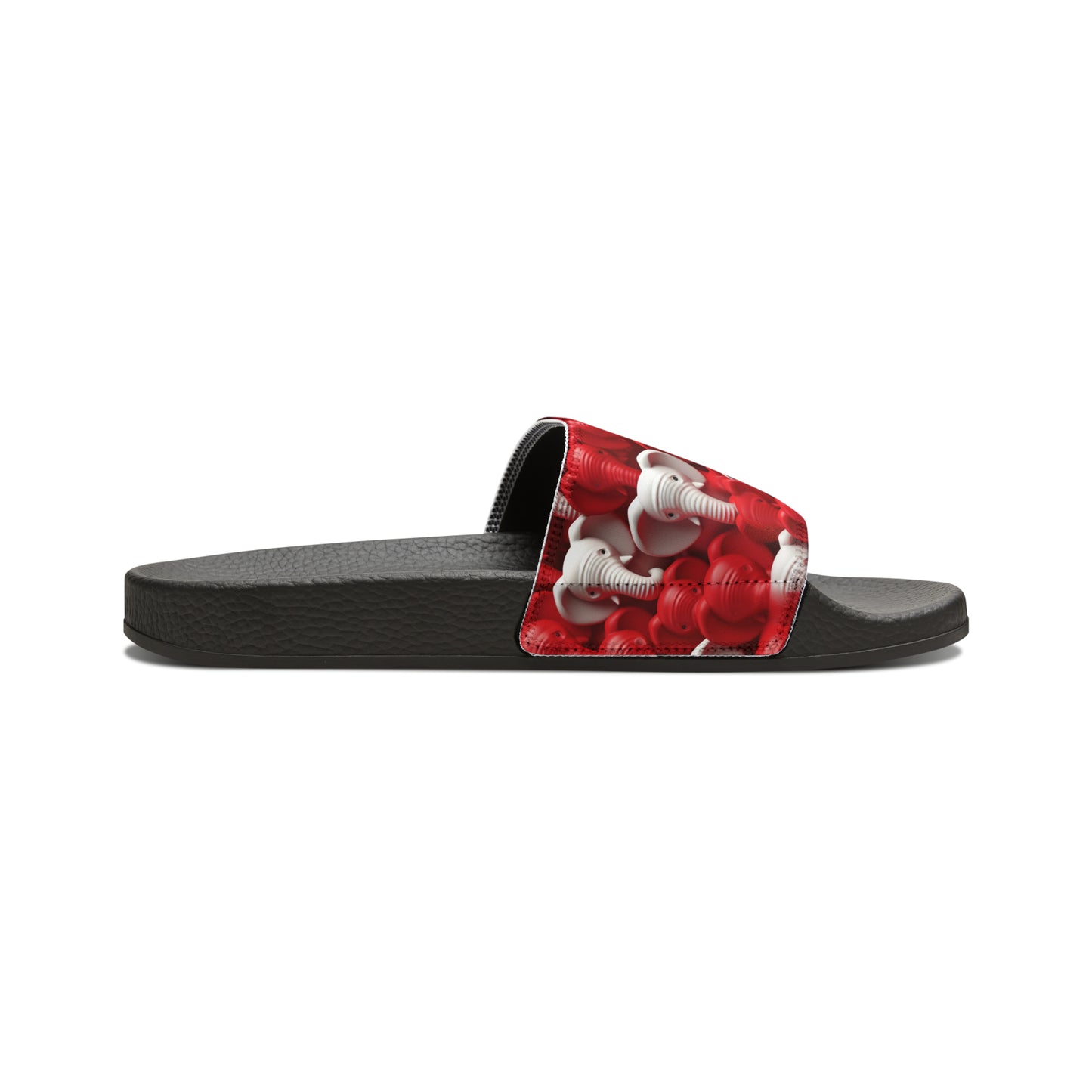 Red & White Elephants Women's PU Slide Sandals