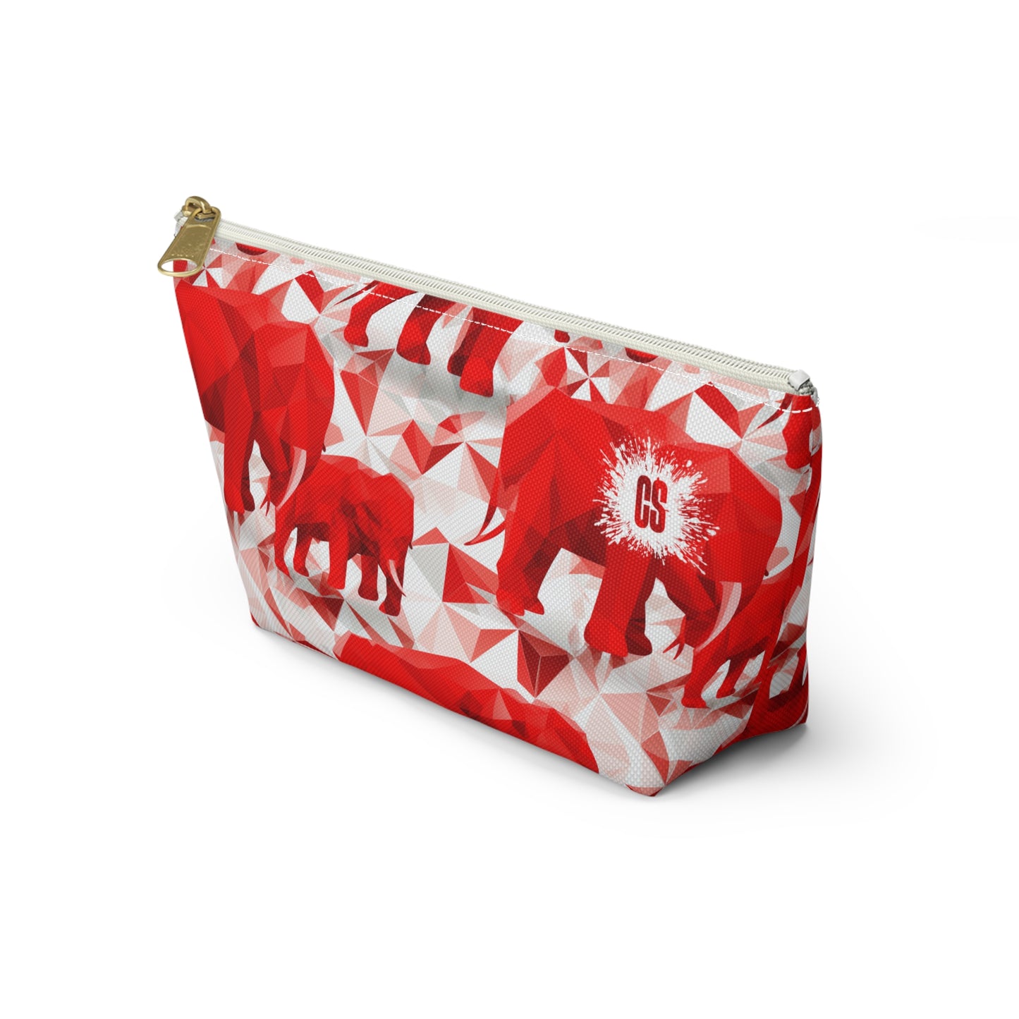 Elephants & Triangles Accessory Pouch w T-bottom