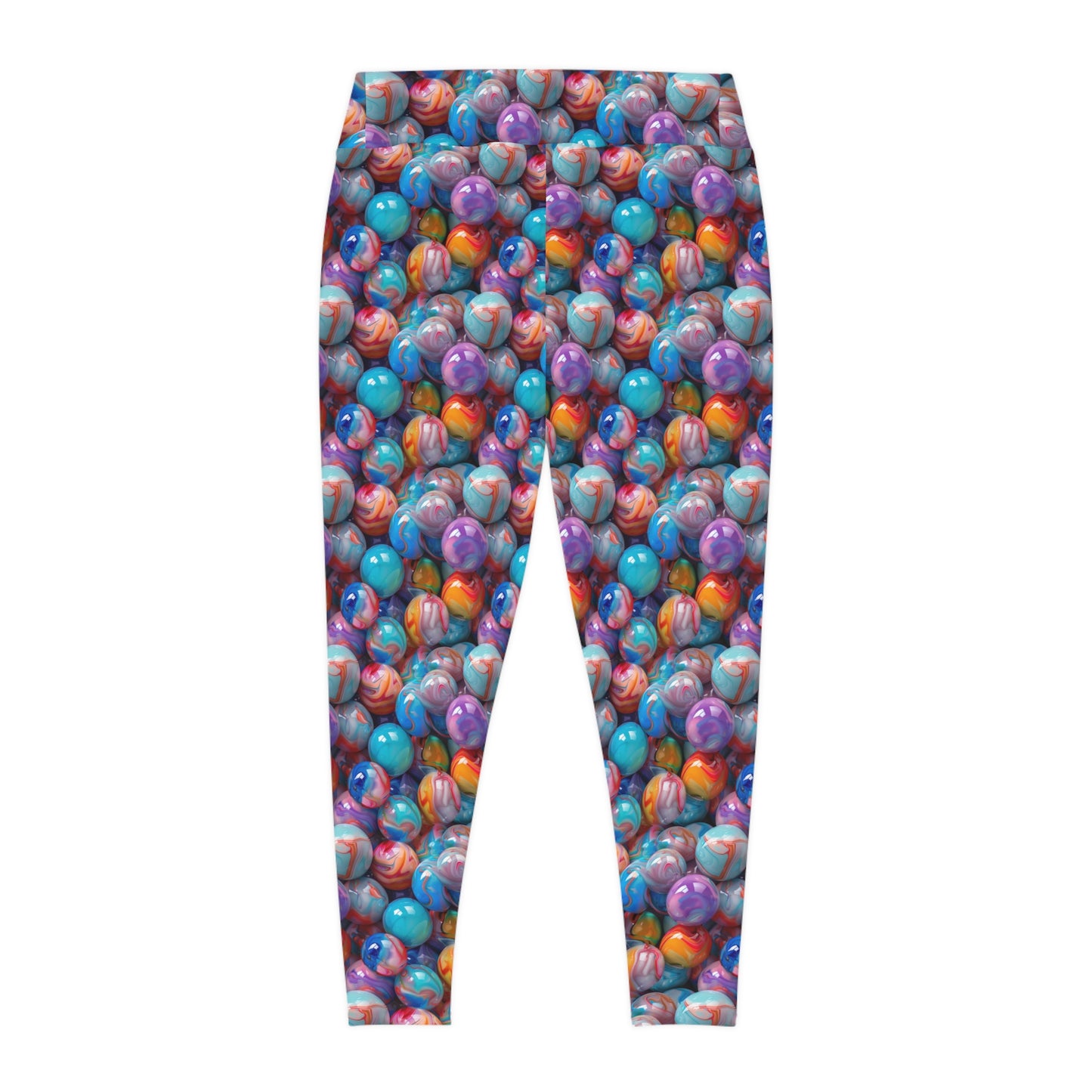 Colorful Glossy Marbles Plus Size Leggings