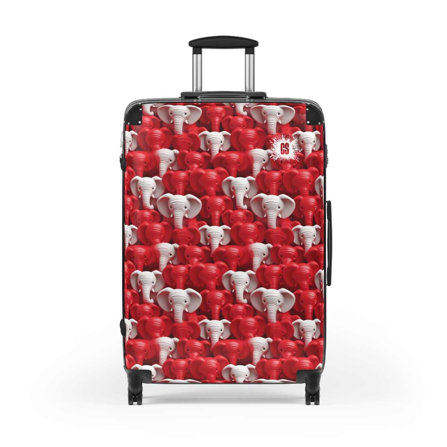 Red & White Elephants Suitcase