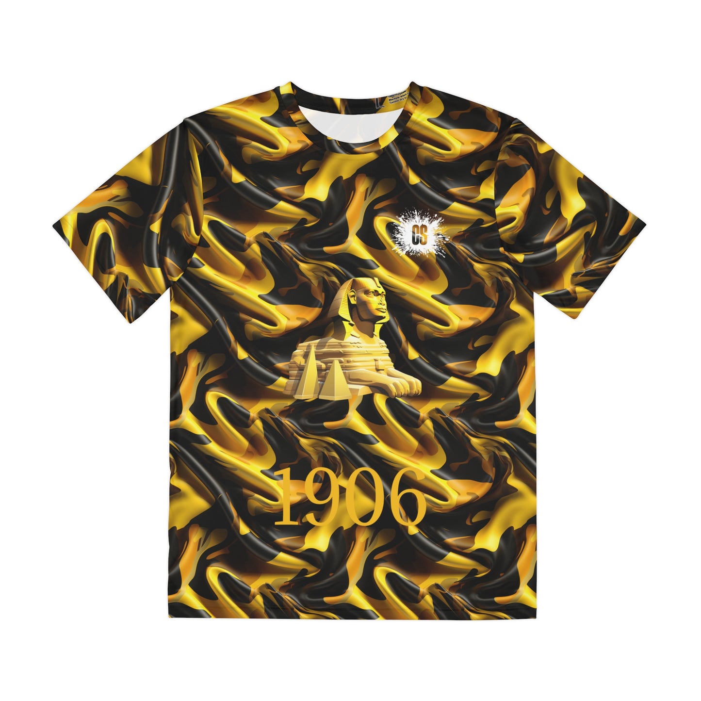 Black & Gold Satin 1906 Men's Polyester Tee