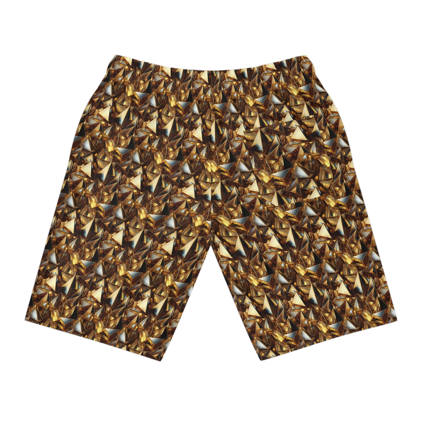 Gold Pyramids Athletic Long Shorts