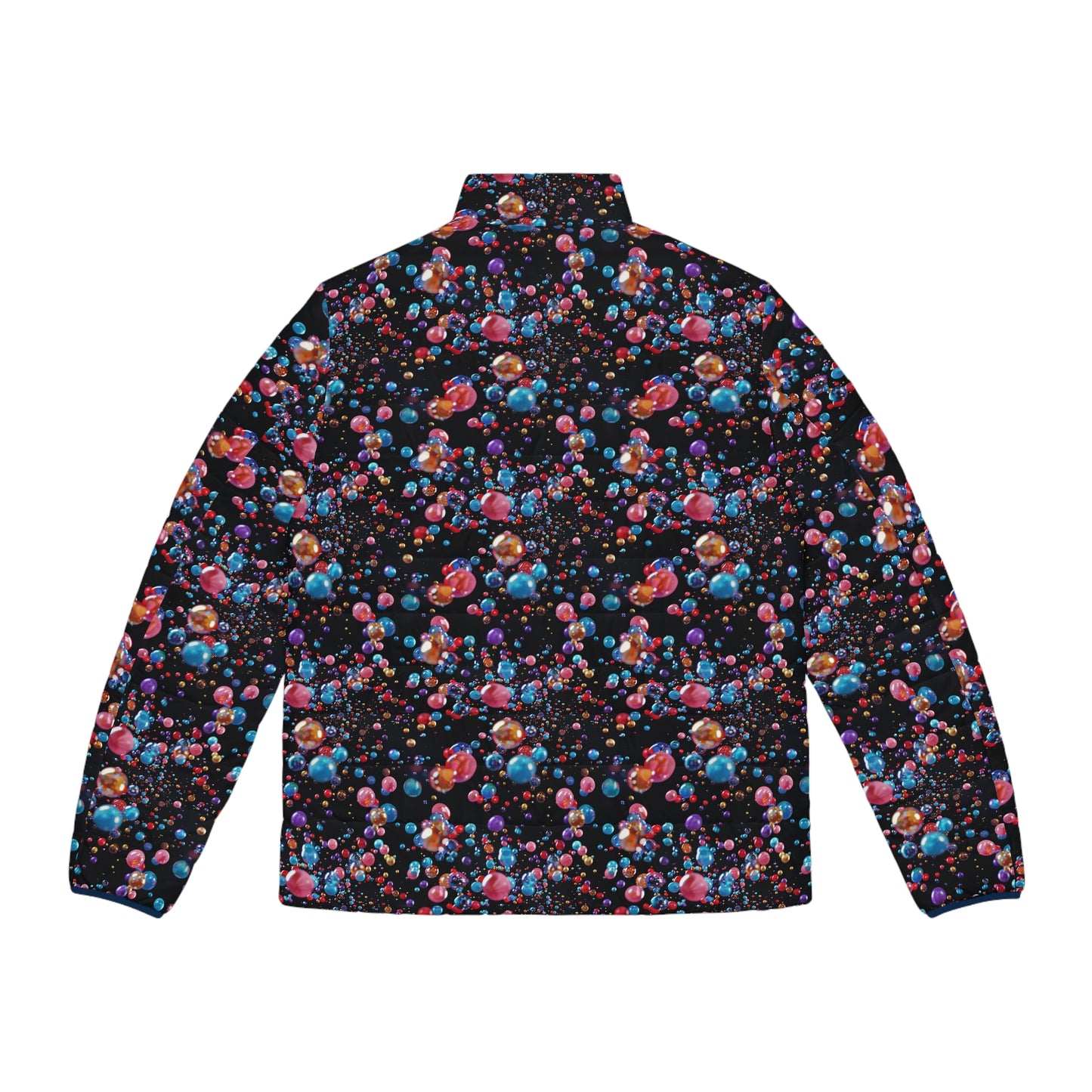 Colorful Champagne Bubbles Men's Puffer Jacket