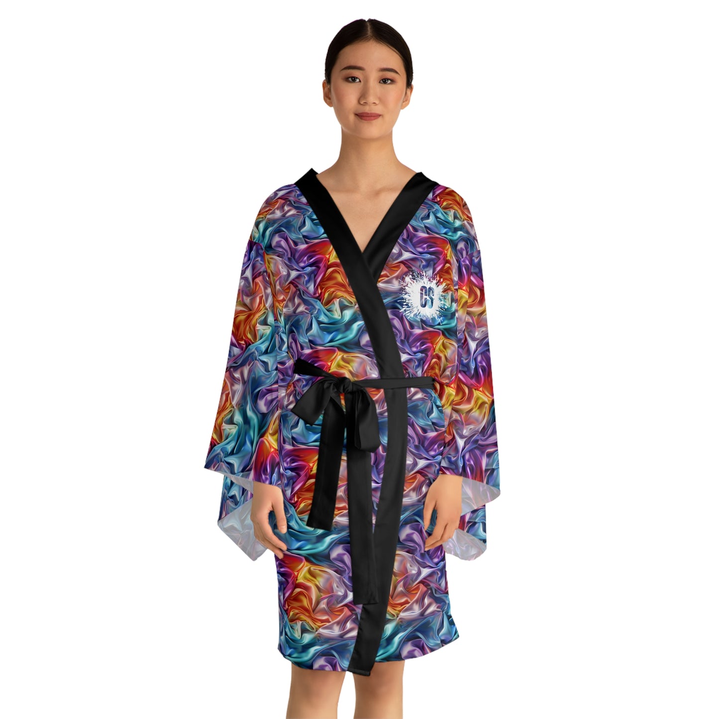 Majestic Satin Long Sleeve Kimono Robe