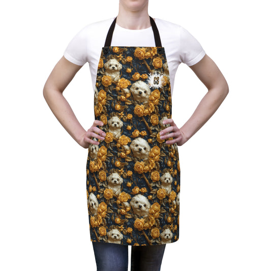 Poodles & Yellow Roses Apron