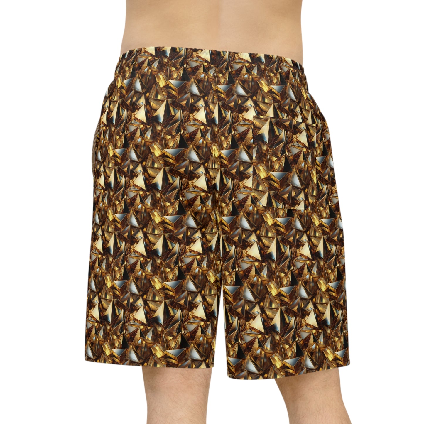 Gold Pyramids Athletic Long Shorts