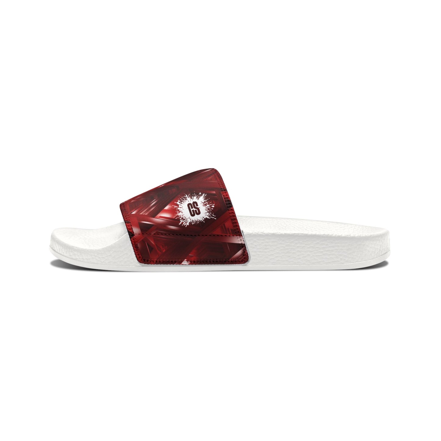 Crimson Red & White Diamond Men's P/U Sandals