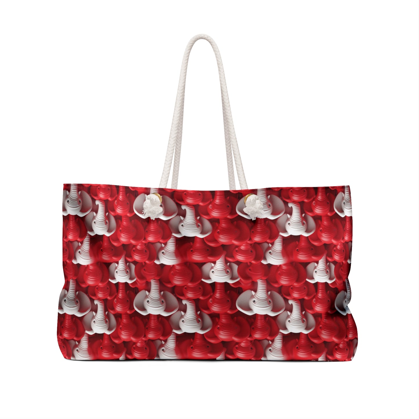 Red & White Elephants Weekender Bag