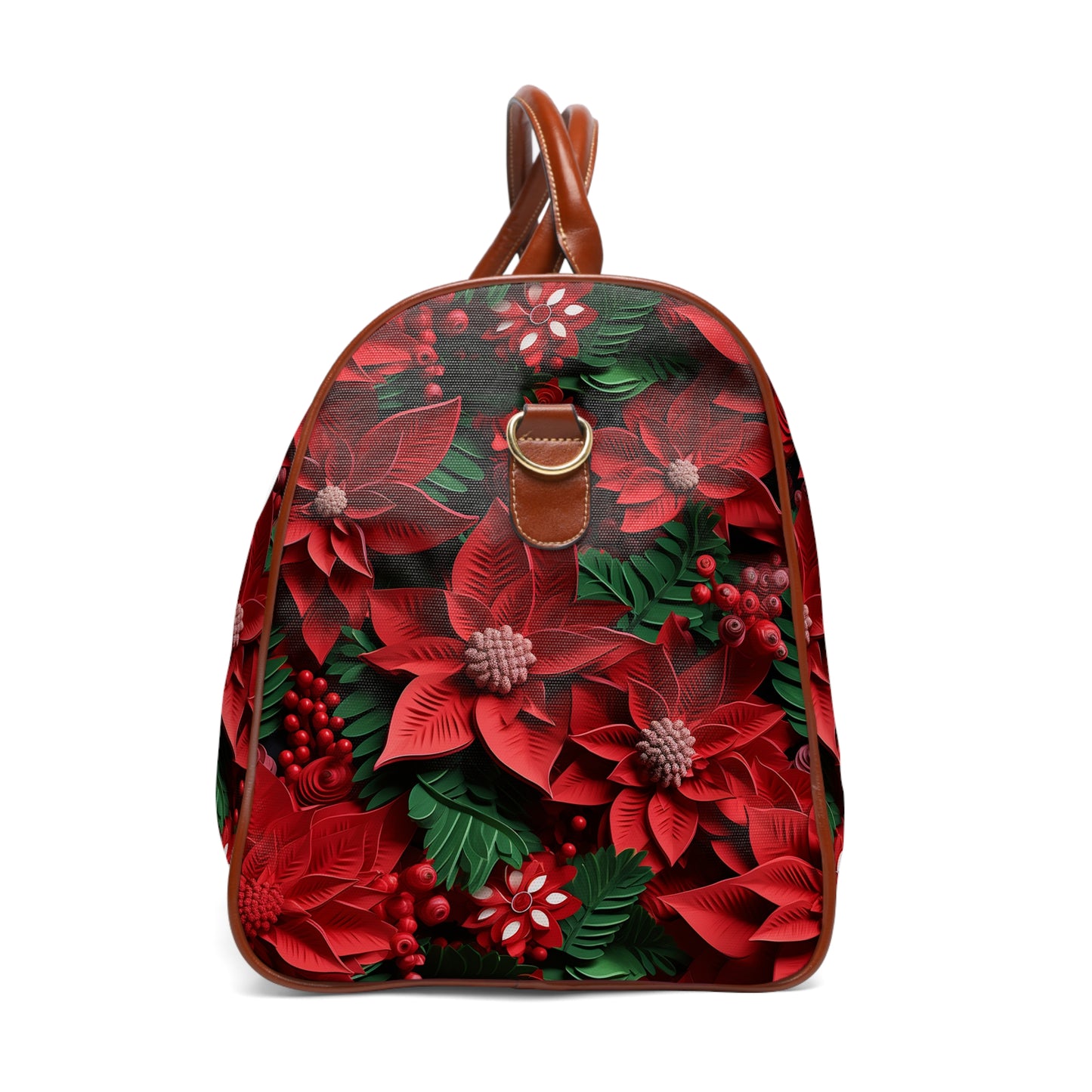 Christmas Leaves Waterproof Travel Bag