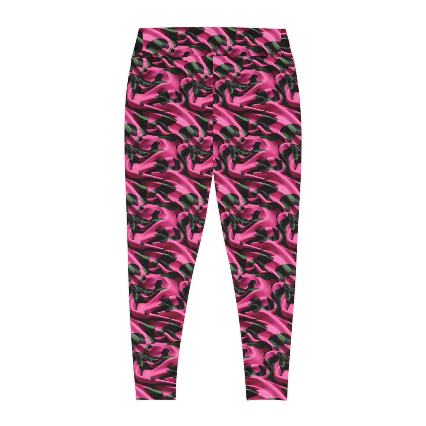 Pink & Green Satin Camo Plus Size Leggings