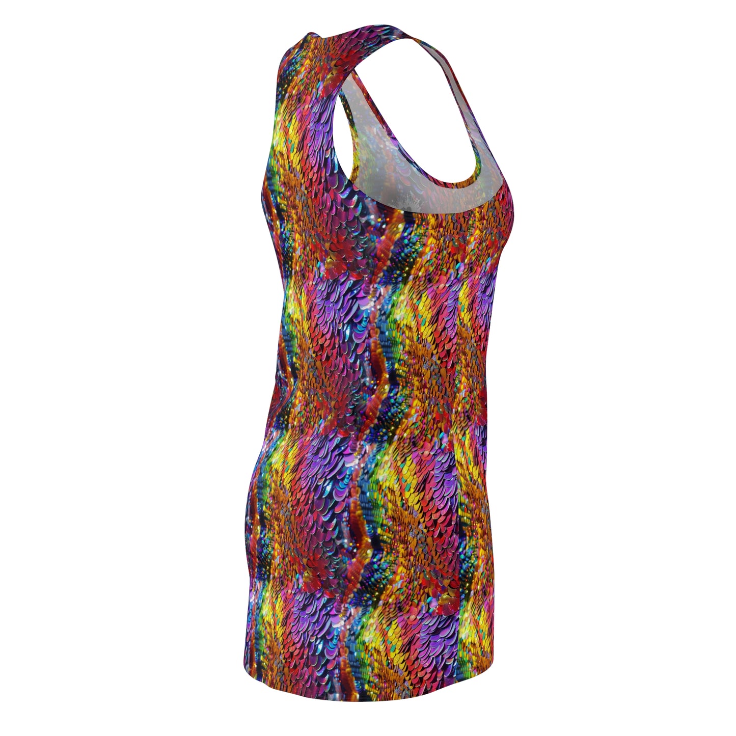 Glittery Sequins Women's Cut & Sew Racerback Dress