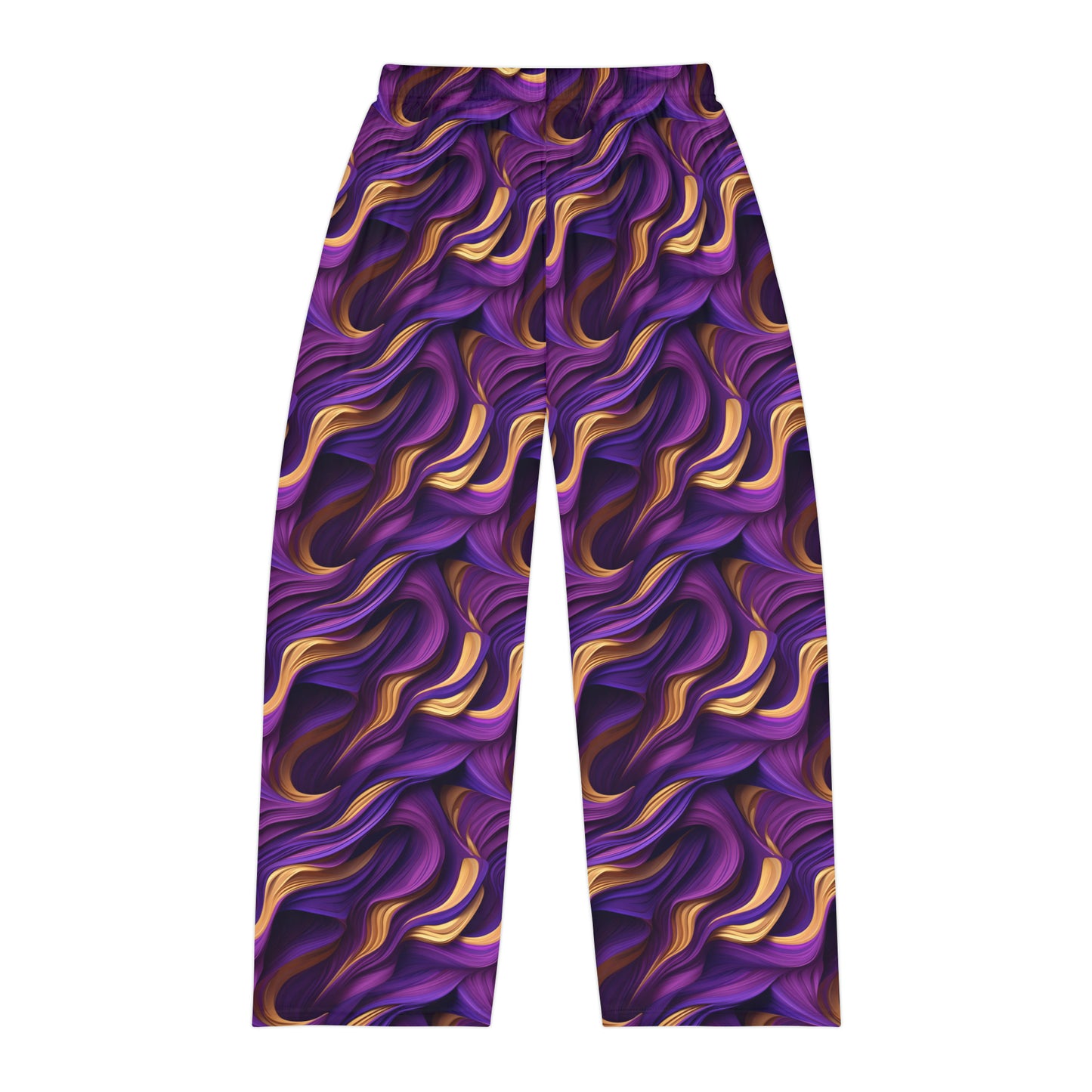Purple & Gold Satin Men's Pajama Pants