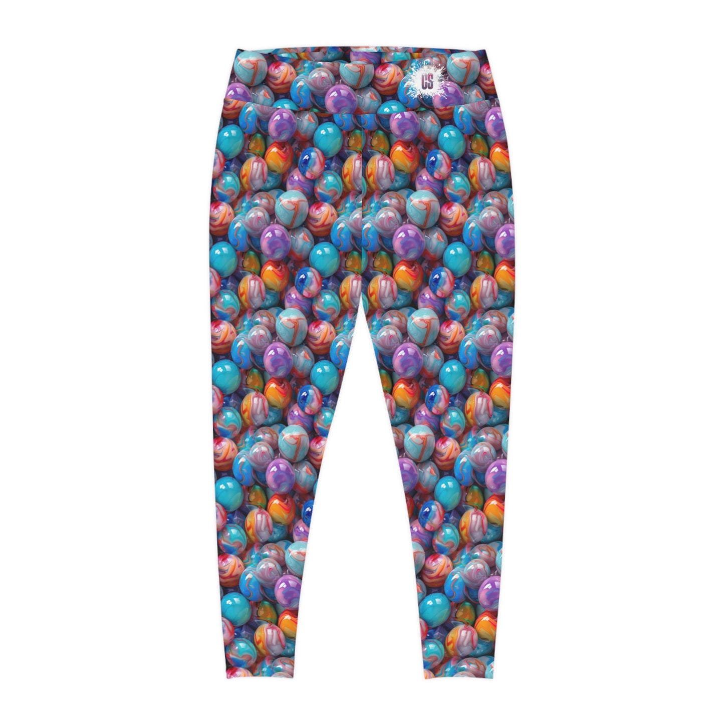 Colorful Glossy Marbles Plus Size Leggings