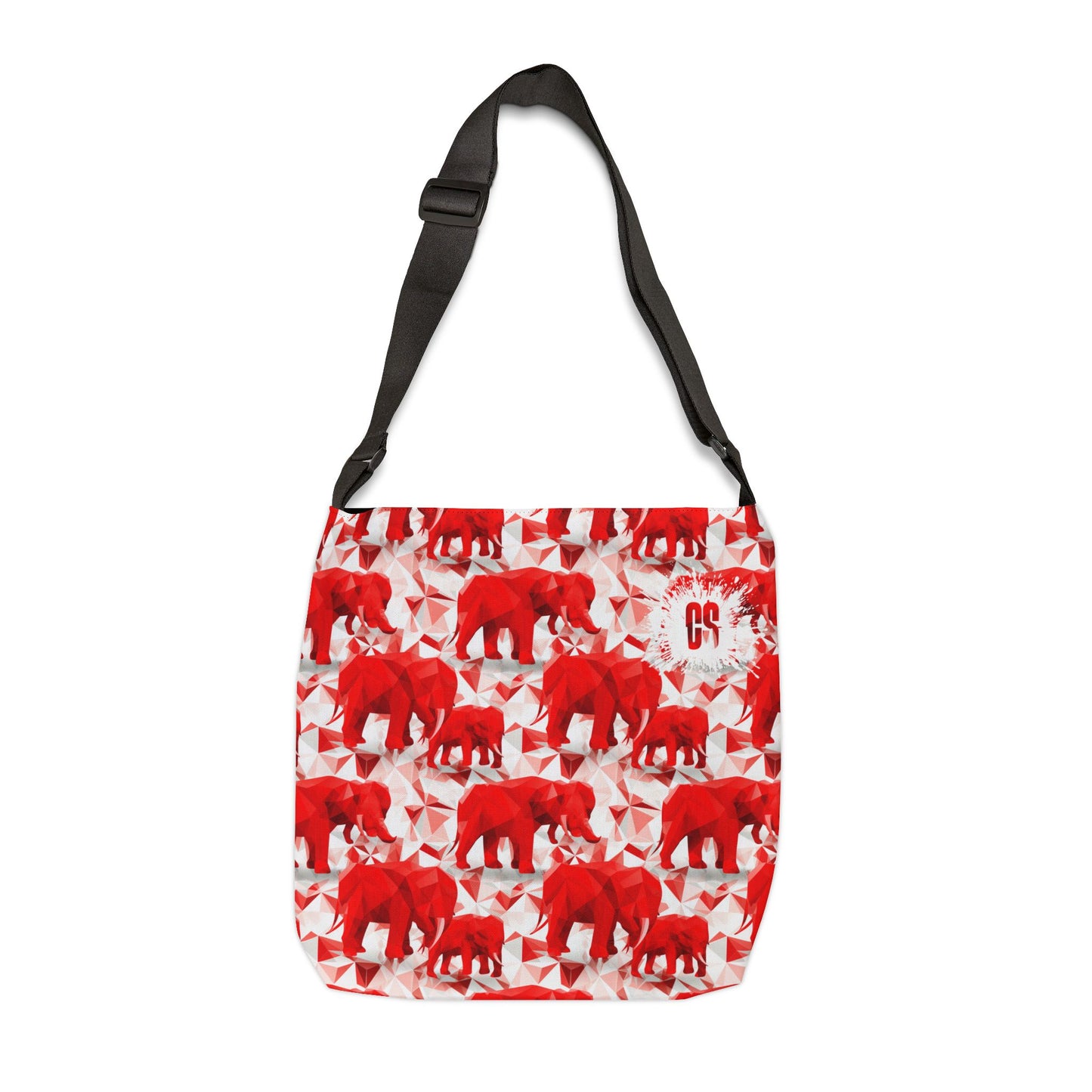 Elephants & Triangles Adjustable Tote Bag