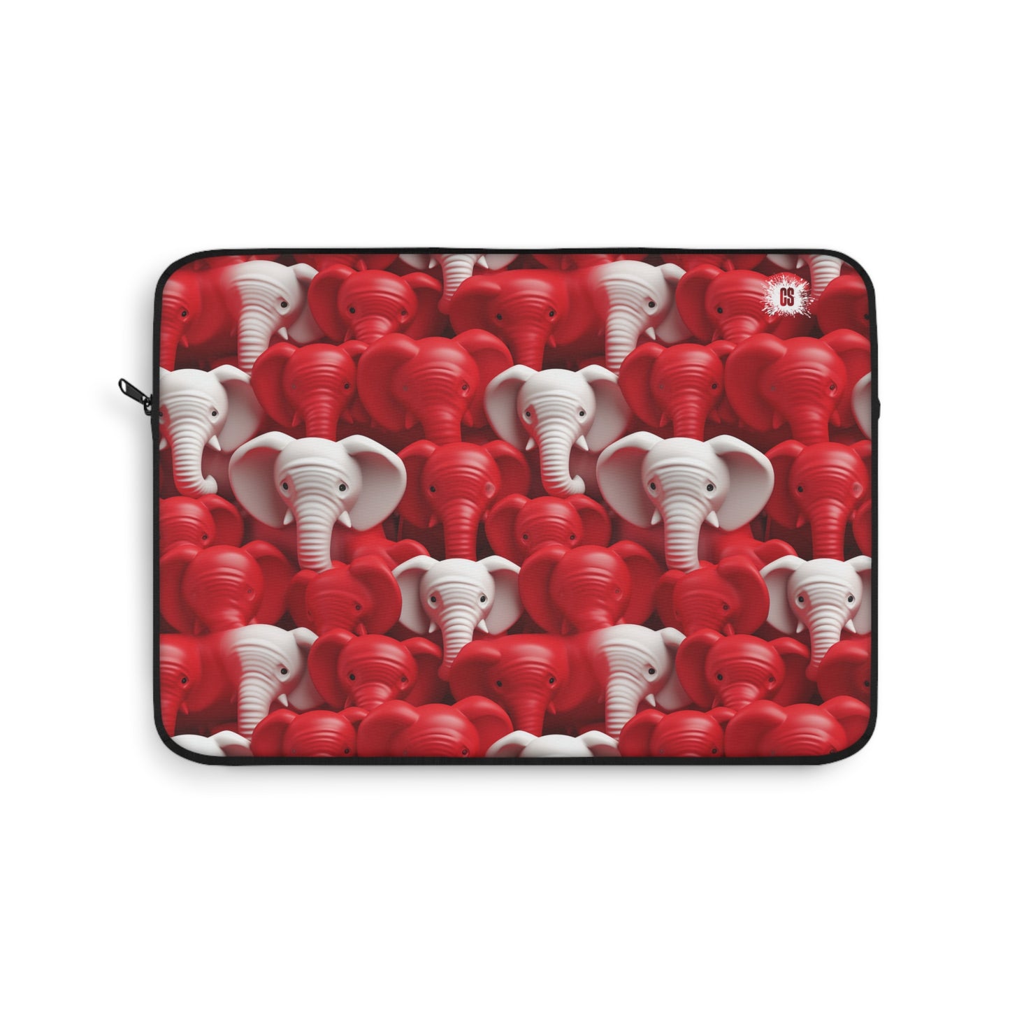 Red & White Elephants Laptop Sleeve