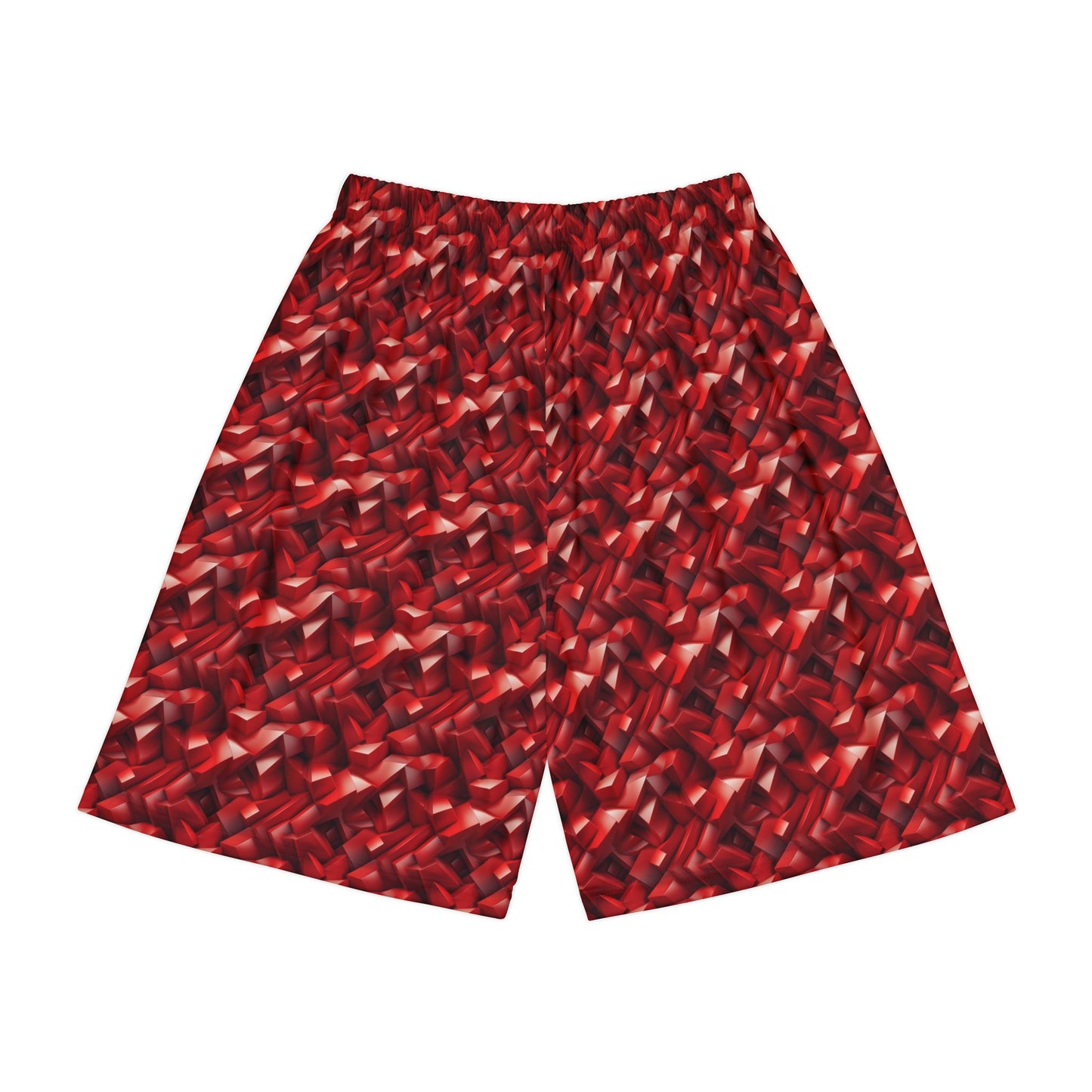 Geometric Crimson Men’s Sports Shorts