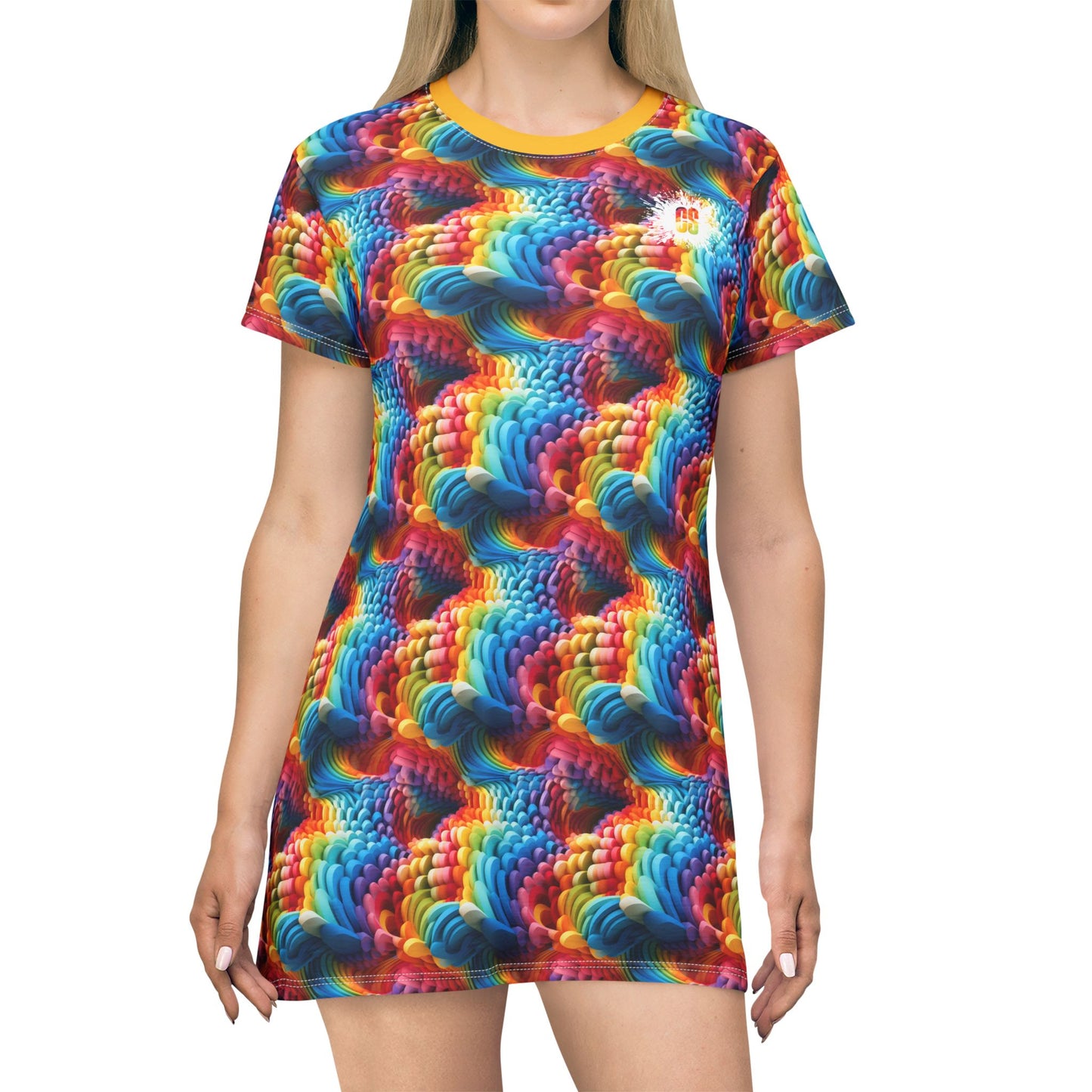 Colorful Foam Rainbow T-Shirt Dress