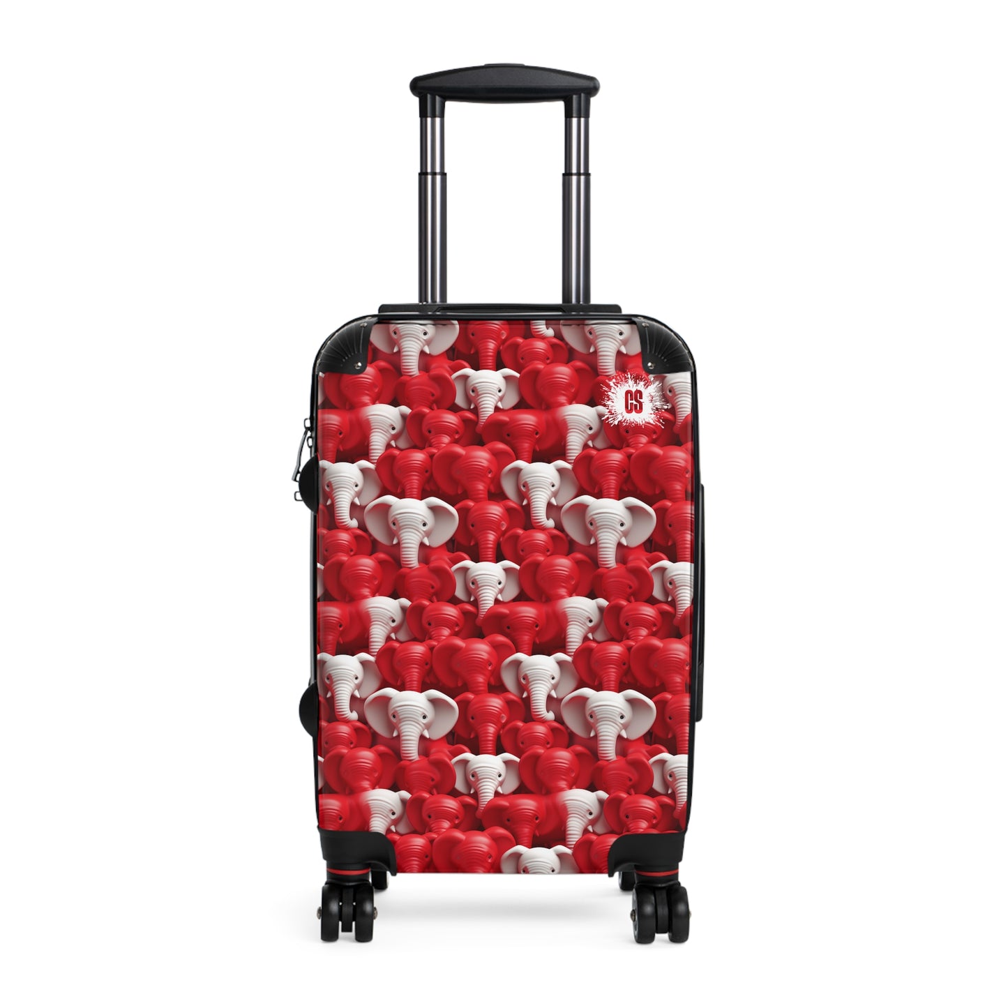 Red & White Elephants Suitcase