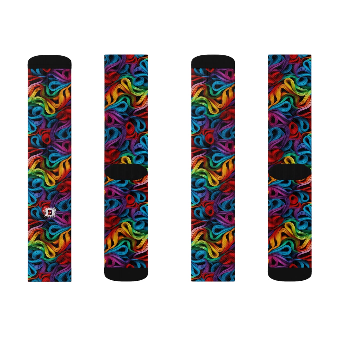 Rubber Band Rainbow Sublimation Socks