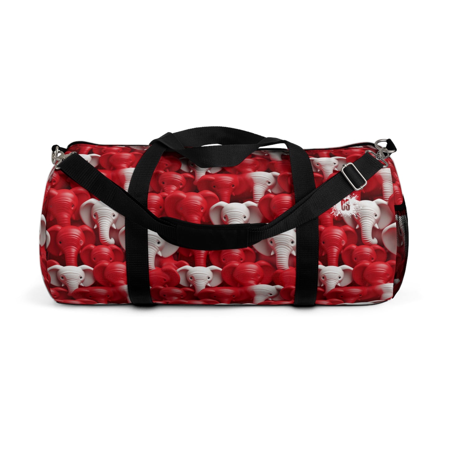 Red & White Elephants Duffel Bag