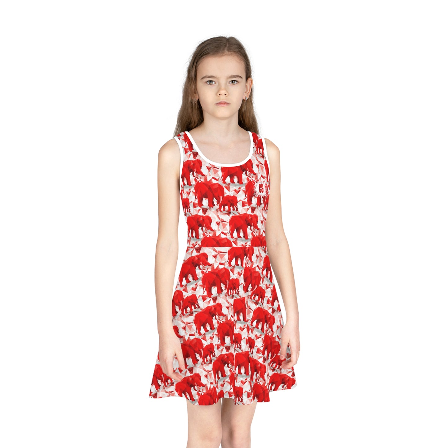 Elephants & Triangles Girls' Sleeveless Sundress