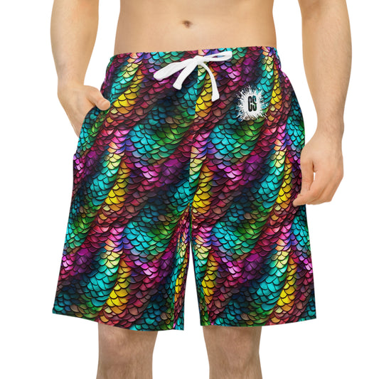 Metallic Reptile Athletic Long Shorts