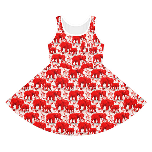 Elephants & Triangles Girls' Sleeveless Sundress