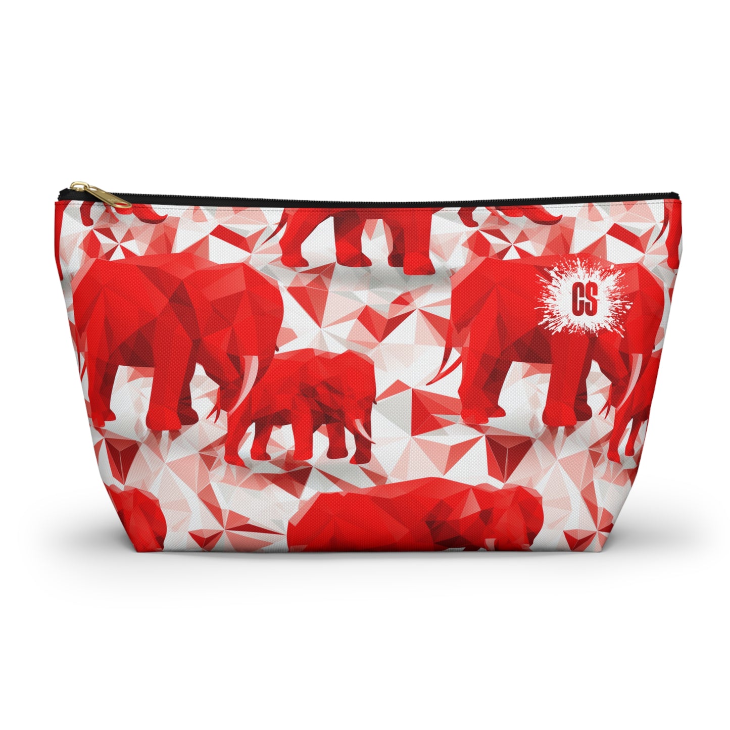 Elephants & Triangles Accessory Pouch w T-bottom