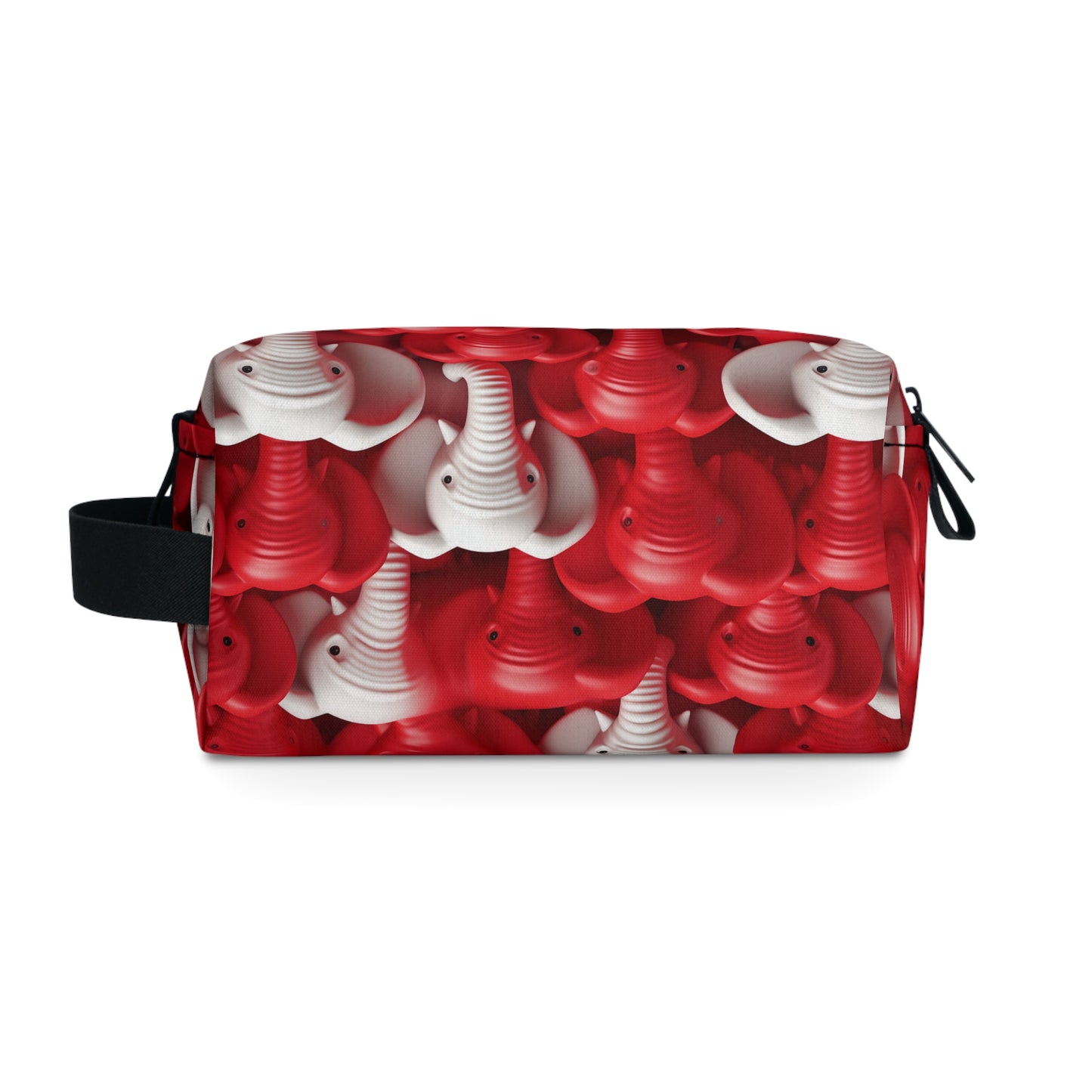 Red & White Elephants Toiletry Bag