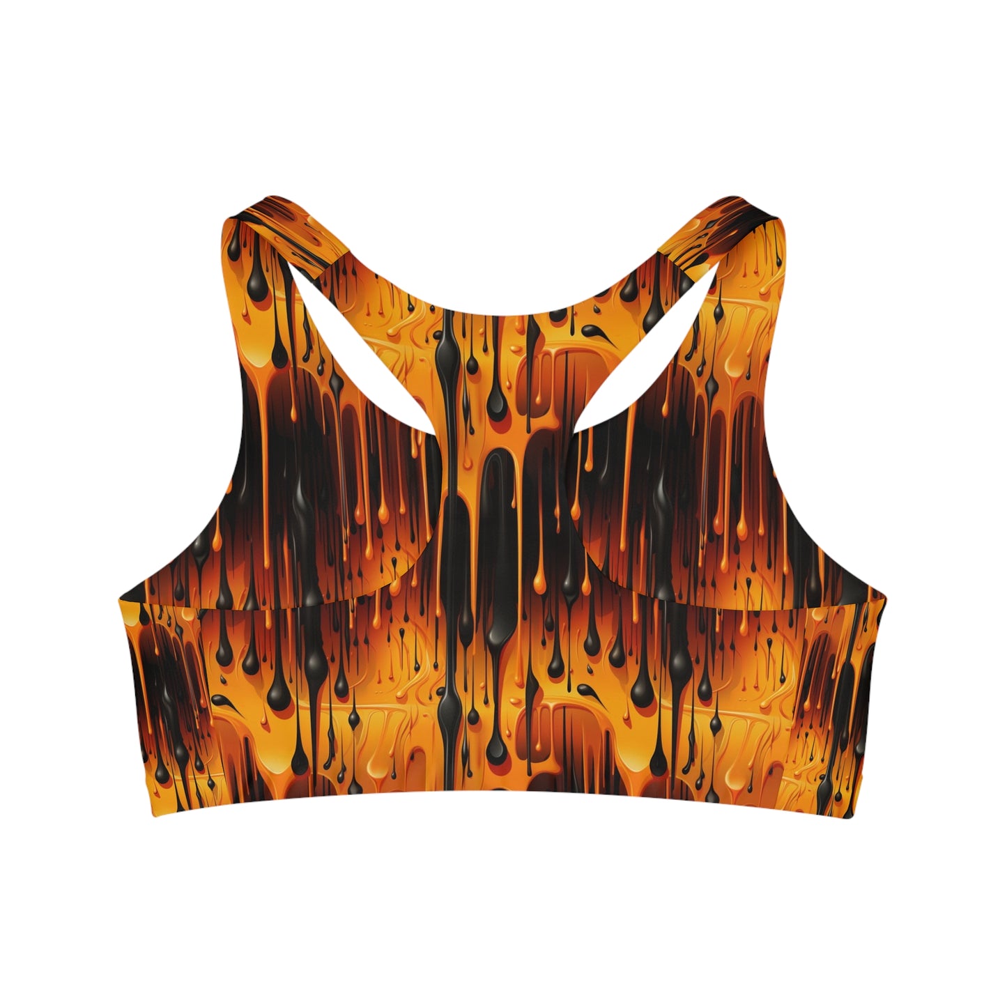 Halloween Dripping Paint Seamless Sports Bra