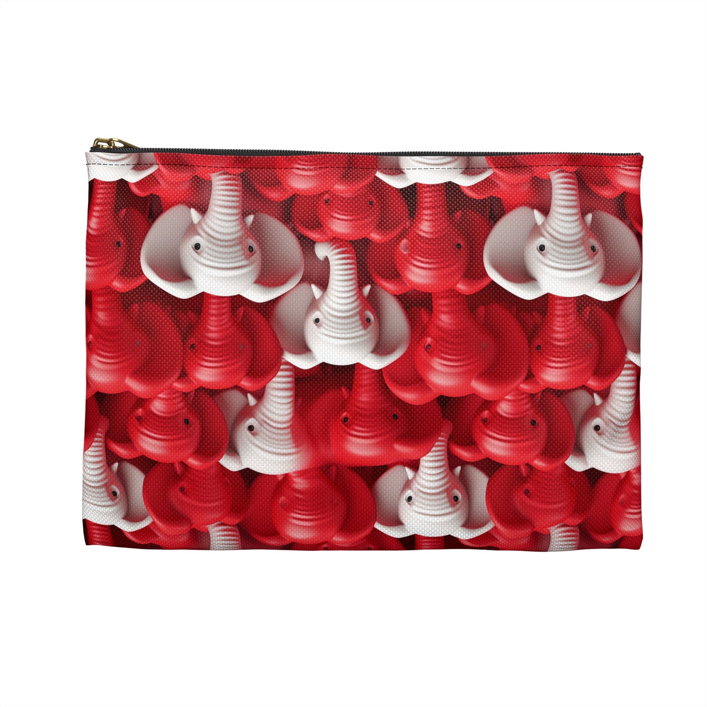 Red & White Elephants Accessory Pouch