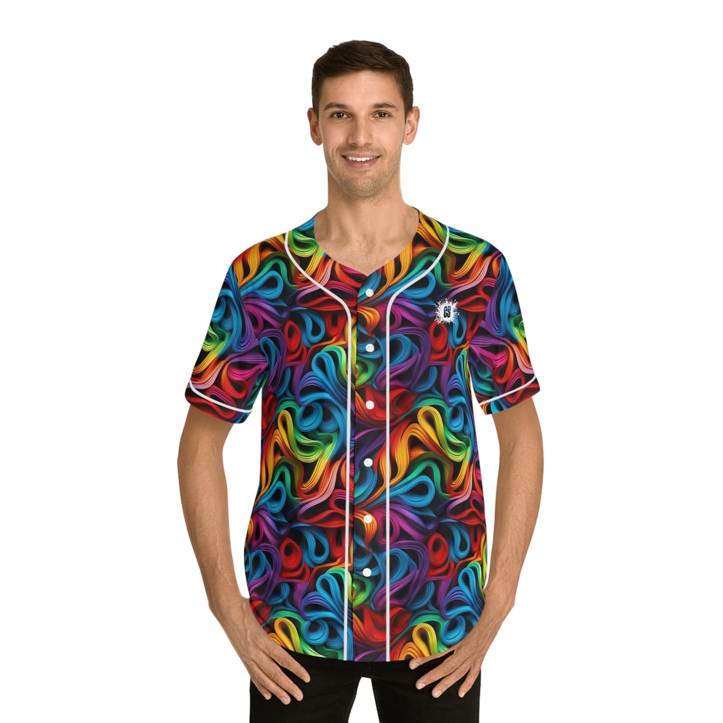 Rubber Band Rainbow Men's Baseball Jersey