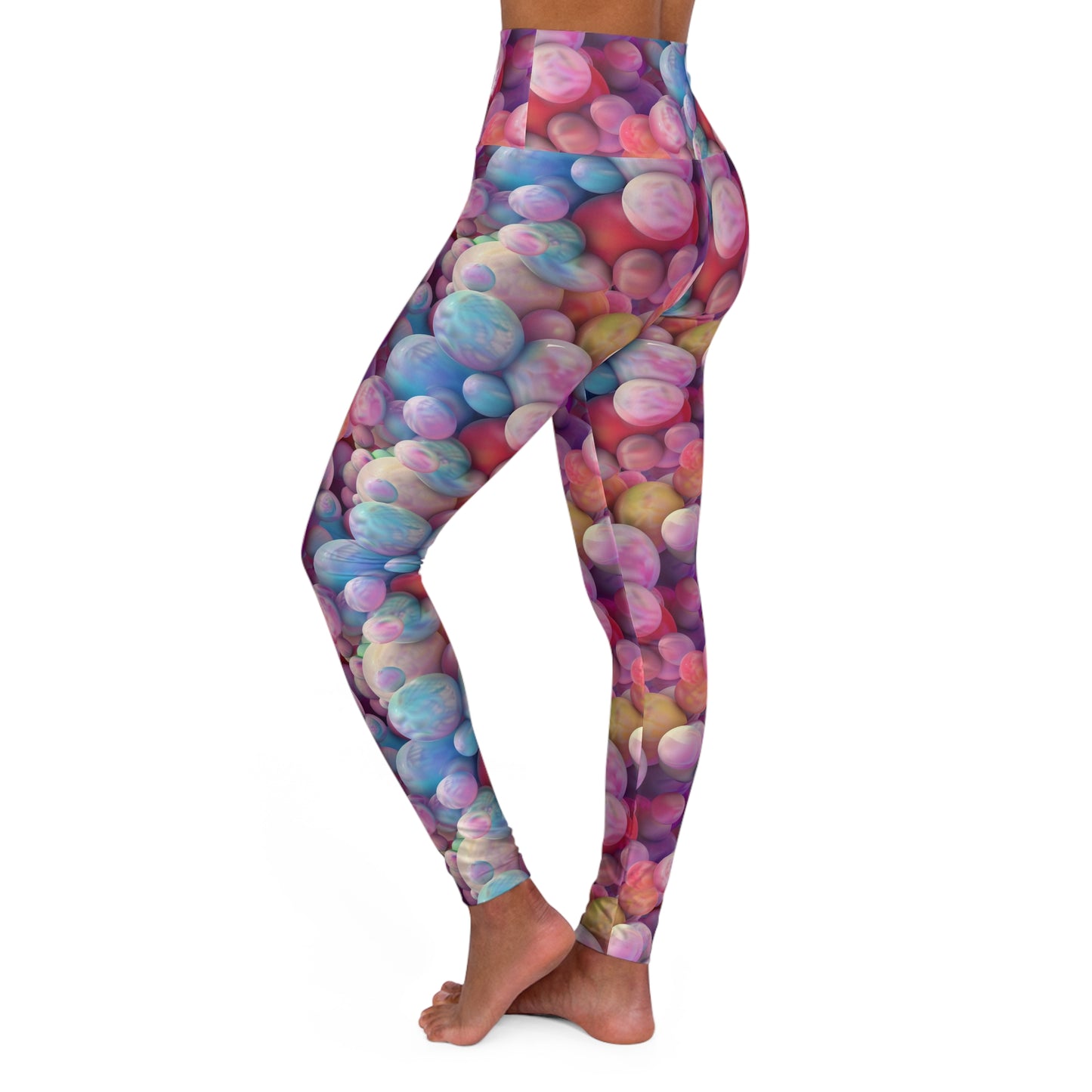 Pastel Marbles High Waisted Yoga Leggings