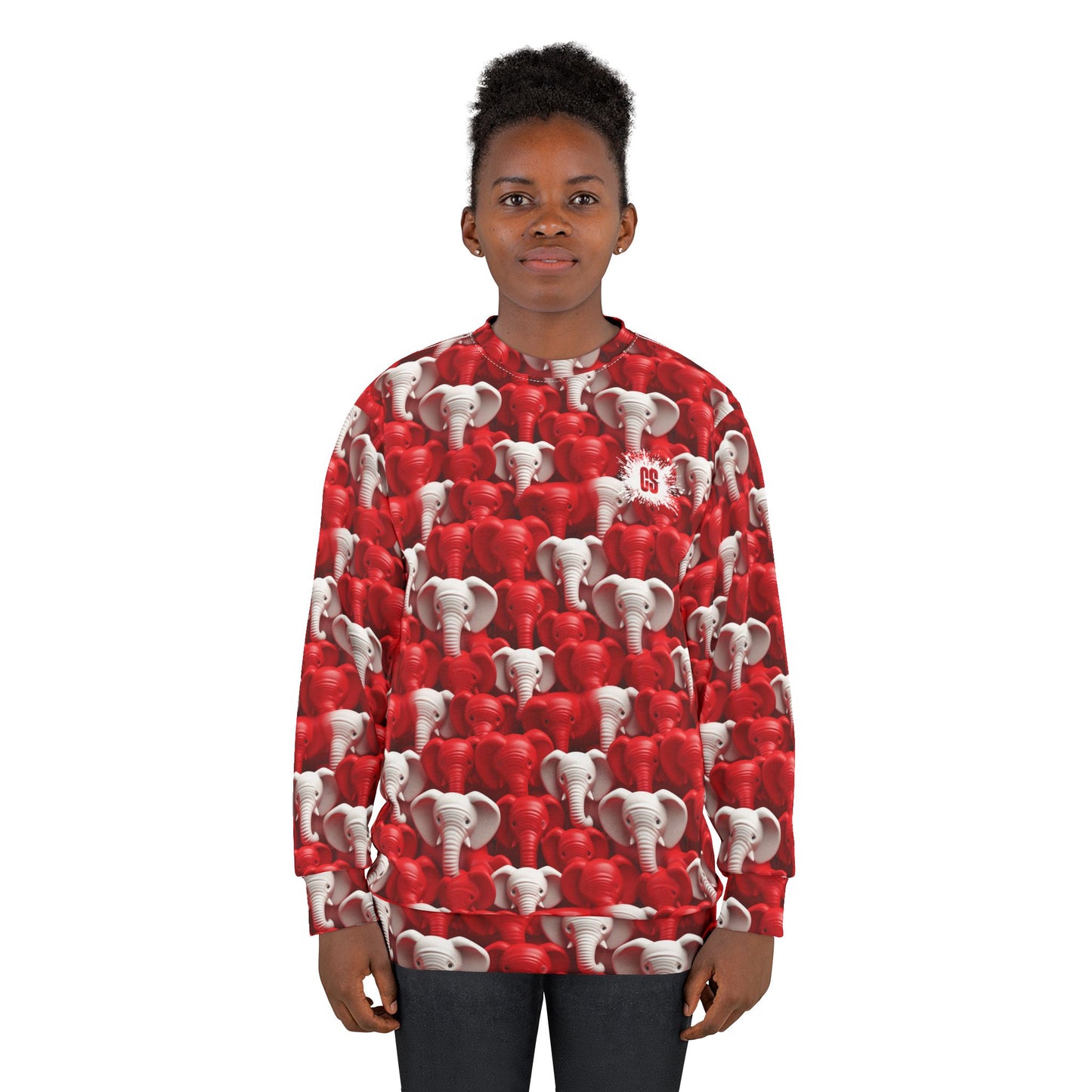 Red & White Elephants Unisex Sweatshirt