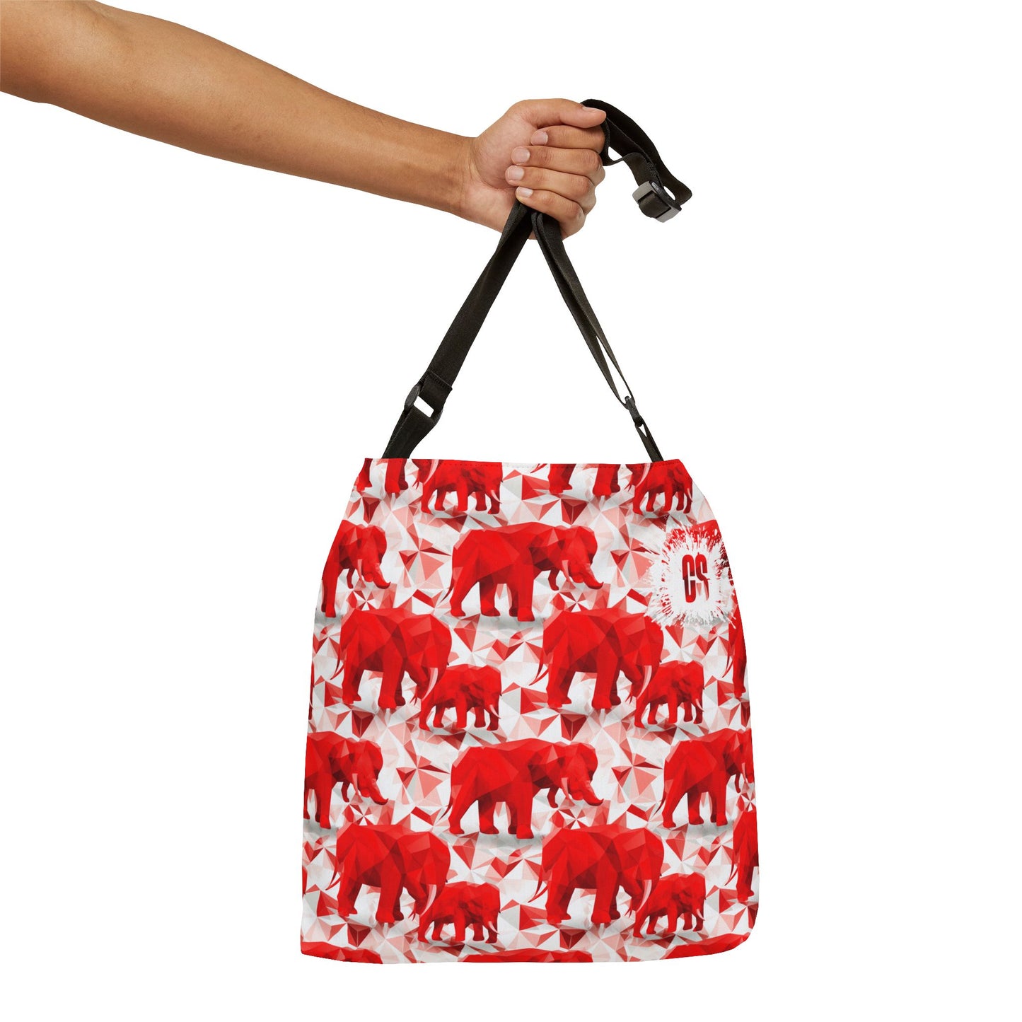 Elephants & Triangles Adjustable Tote Bag