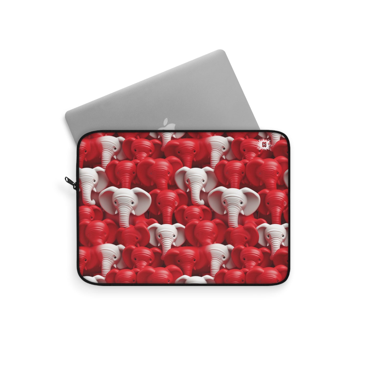 Red & White Elephants Laptop Sleeve