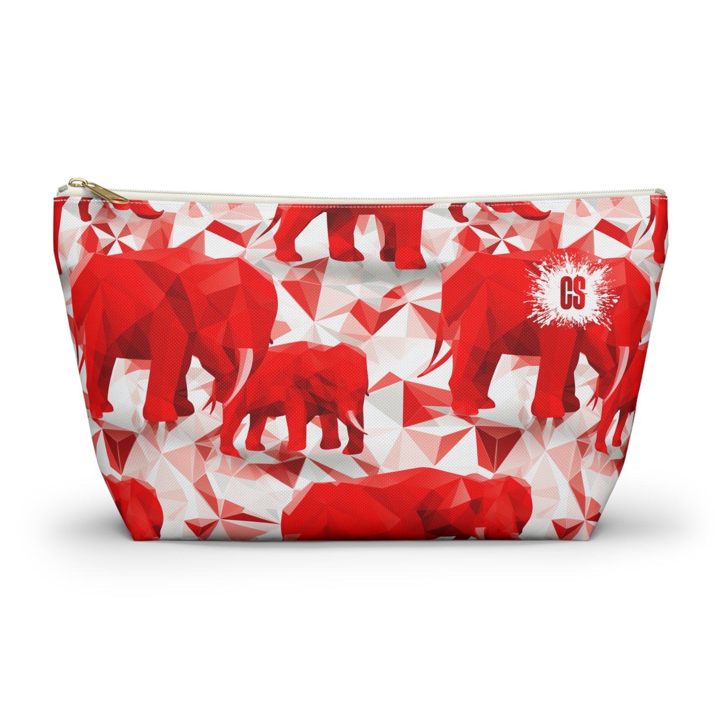 Elephants & Triangles Accessory Pouch w T-bottom