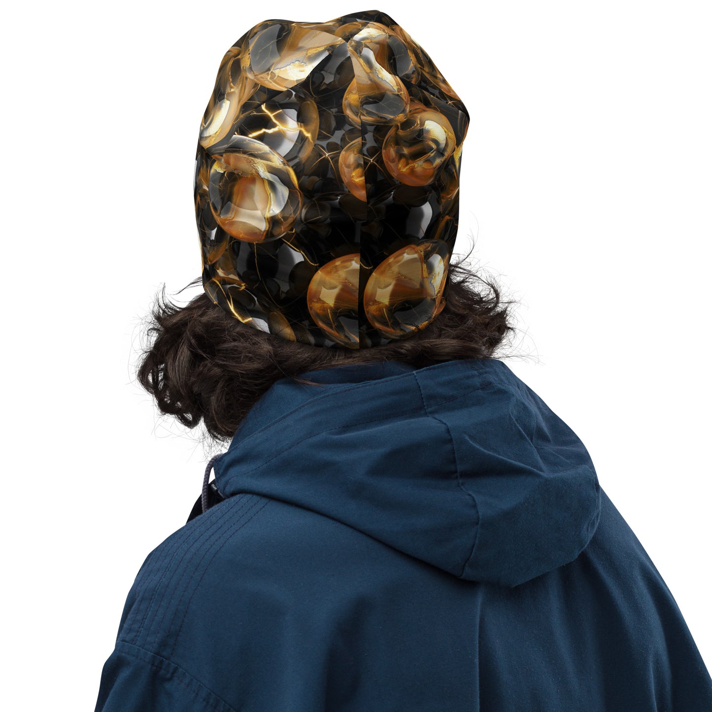 Black & Gold Marbles Beanie