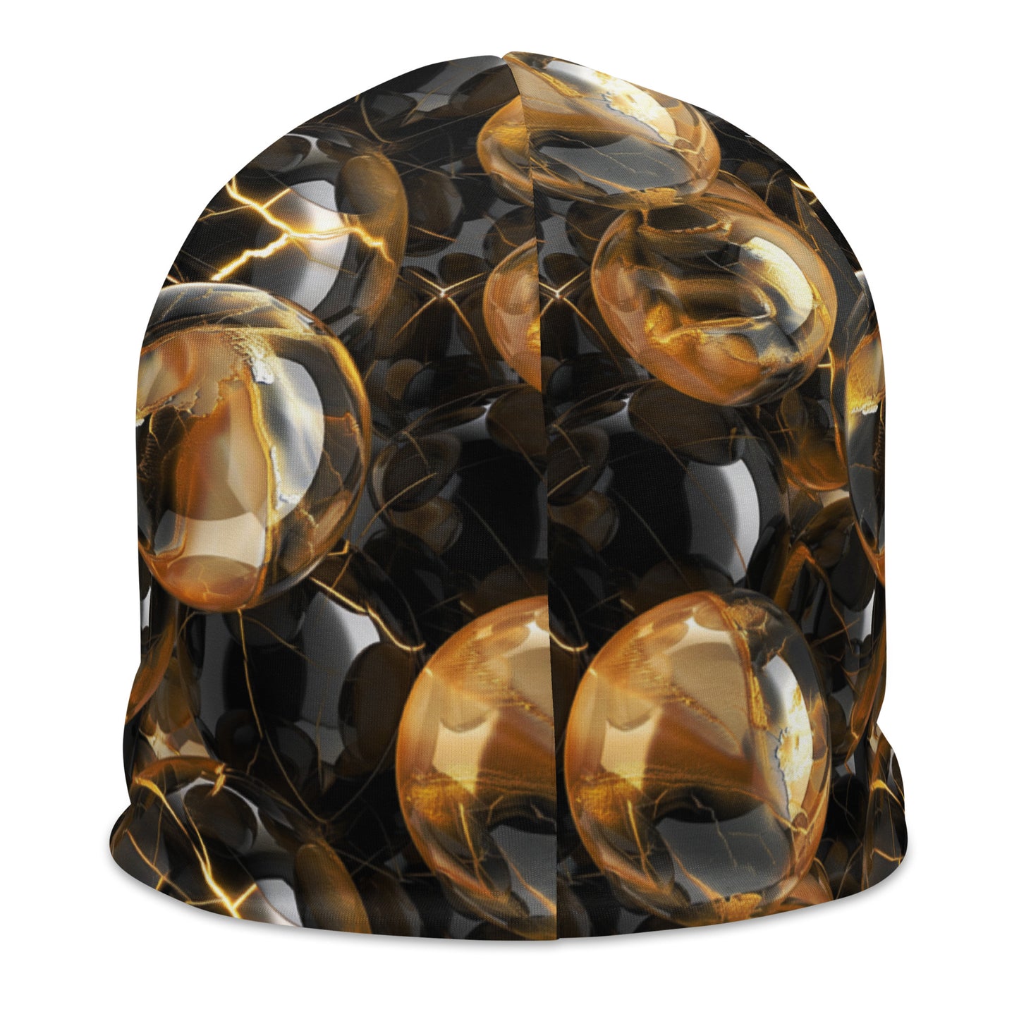 Black & Gold Marbles Beanie