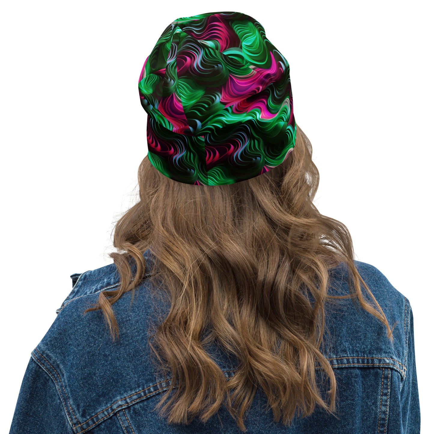 Pink & Green Concentric Beanie